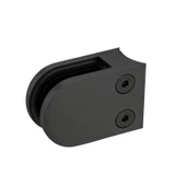 CZP312R, Heavy Duty 2″ Round Back Glass Clamp for 3/8″ or 1/2″ Tempered Glass or Laminated Glass — CZP312R — Matte Black