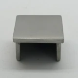 CEC-40X40, End cap for 1 5/8" x 1 5/8" slotted tube, Square — CEC-40X40 — Brushed Stainless Steel
