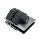 CY12-N, Swimming Pool 180° Glass to Glass Gate Latch, Door Lock With Key, For 3/8"-5/8" Glass Thickness — CY12-N — Brushed Stainless Steel