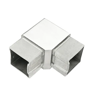 CE90-4040, 2-Way Structural Fitting Handrail Connector 90° for 1-1/2“ X 1-1/2" Square Tubing — CE90-4040 — Polished Stainless Steel