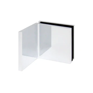 CSB90W, 90° Glass-to-Wall, Fixed Panel Square Clamp with Large Leg, WITH COVER — CSB90WCH