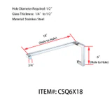 CSQ6X18,Square Tubing 6" Pull Handle with 18" Towel Bar, Pull handle Towel Bar Combination Sets