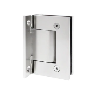 HW037,Hydraulic Wall Mount Hinge, for 3/8~1/2 Glass, 1 set (1 x spring + 1x hydraulic) — HW037-CH — Polished Chrome