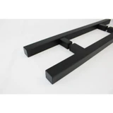 CSQLP Square Ladder Pull, Back-to-Back Entrance Door Handle, Stainless Steel 304 Tube in 1/16" Thickness — CSQLP24-MB — Matte Black — 24"