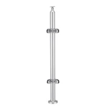 CRPH42, Round Post For Handrail Ø2", 42" Height, Heavy Duty (Post Only, Not included Glass Clamp) — CRPH42L — Polished Stainless Steel — CORNER