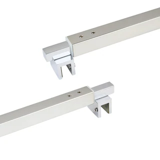 C2862, FRAMELESS SHOWER DOOR, SQUARE FIXED PANEL GLASS TO GLASS SUPPORT BAR — C2862A