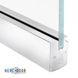 R25S12 without lock,FHC 2-1/2" Low Profile Square Door Rail Without Lock For 1/2" Glass - 35-3/4" Length — R25S12 — Polished Stainless