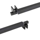 C2862, FRAMELESS SHOWER DOOR, SQUARE FIXED PANEL GLASS TO GLASS SUPPORT BAR — C2862A