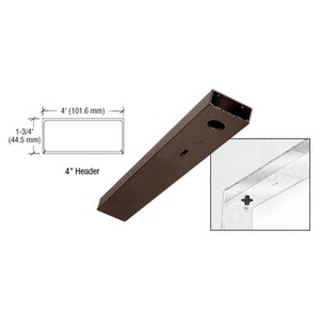 CRL 4" x 36" Single Door Header — DCH4DUS — Black Bronze Anodized