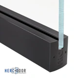 R25S12 without lock,FHC 2-1/2" Low Profile Square Door Rail Without Lock For 1/2" Glass - 35-3/4" Length — R25S12 — Dark Bronze Anodized