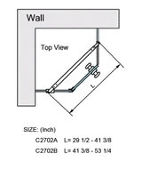 C2702A — C2702, FRAMELESS SHOWER DOOR, ROUND FIXED PANEL GLASS TO GLASS SUPPORT BAR technical information technical reference