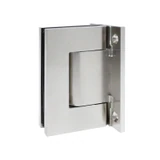 HW037,Hydraulic Wall Mount Hinge, for 3/8~1/2 Glass, 1 set (1 x spring + 1x hydraulic) — HW037-BN — Brushed Nickle