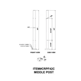 CRPF42, 42" Height Round Post hole Ø 2"(Post Only, Not Include Glass Clamp) — CRPF42C — Brushed Stainless Steel — MIDDLE