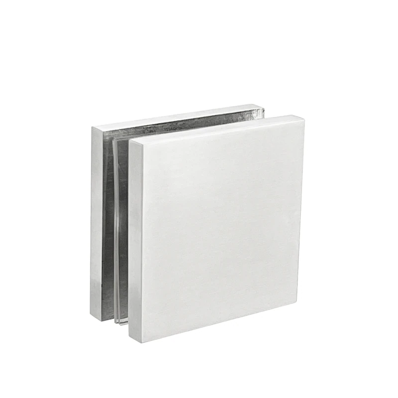 CMFC51X51, Square Glass To Glass Clamp With 3 Sets screws for 3/8" - 3/4" Thick Glass — CMFC51X51 — Polished Stainless