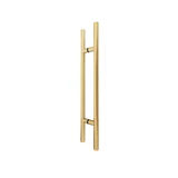 CLP Ladder Style, Back-to-Back Pull Entrance Door Handle, Stainless Steel 304 Tube in 1/16" Thickness — CLP60 — Brushed Gold — CLP60