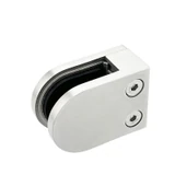 CZP312F, Heavy Duty 2″ Flat Back Glass Clamp for 3/8″ or 1/2″ Tempered Glass or Laminated Glass — CZP312F — Polished Stainless Steel