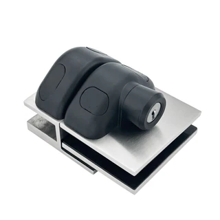 CY12-N, Swimming Pool 180° Glass to Glass Gate Latch, Door Lock With Key, For 3/8"-5/8" Glass Thickness — CY12-N — Polished Stainless Steel