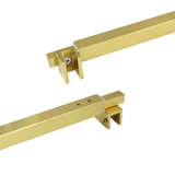 C2862, FRAMELESS SHOWER DOOR, SQUARE FIXED PANEL GLASS TO GLASS SUPPORT BAR — C2862B
