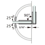 CV1E092, 90 Degree Glass-to-Glass Hinge