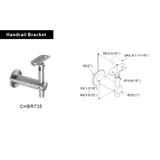 CHBR735, Adjustable Wall Mount Fixed Handrail Bracket For Round Tube