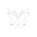 SGC90BR,CRL Polished Brass Square 90 Degree Glass-to-Glass Clamp
