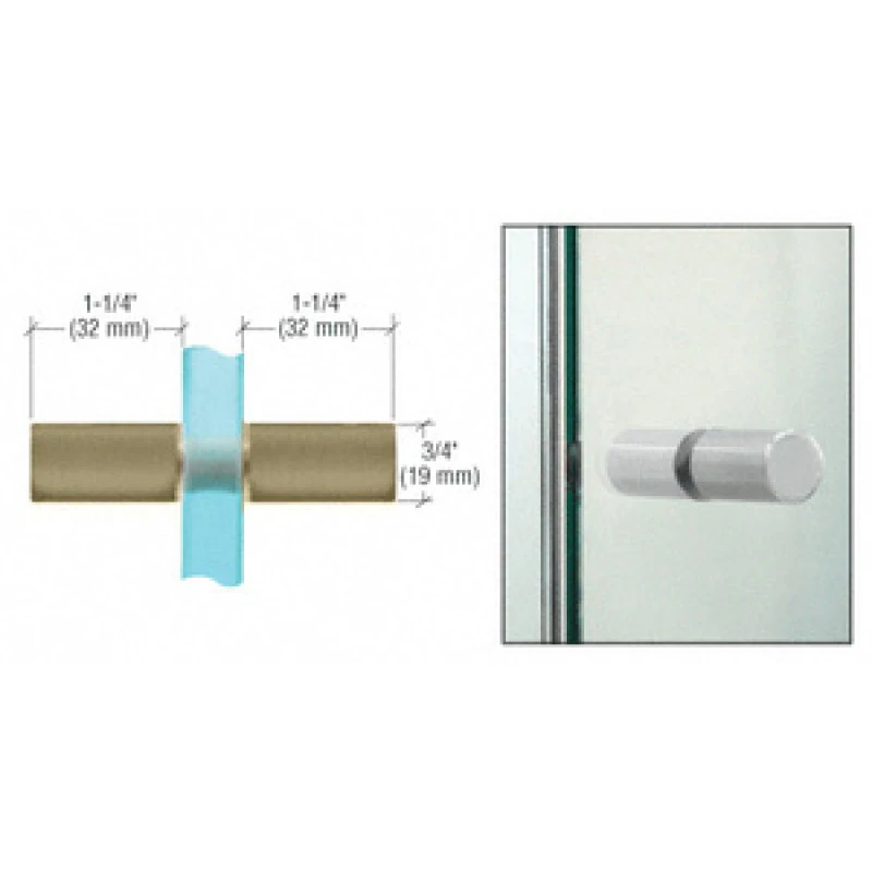 SDK112BBRZ,CRL Brushed Bronze Cylinder Style Back-to-Back Shower Door Knobs — SDK112BBRZ