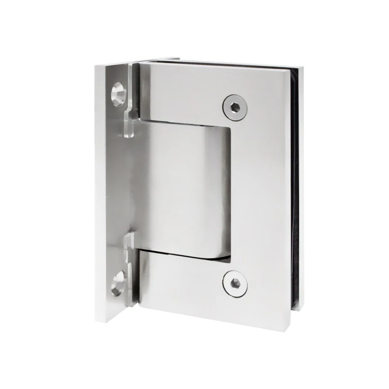 HW037,Hydraulic Wall Mount Hinge, for 3/8~1/2 Glass, 1 set (1 x spring + 1x hydraulic) — HW037-CH — Polished Chrome