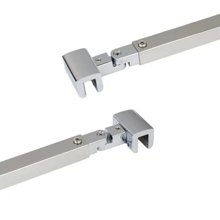 C2864, FRAMELESS SHOWER DOOR, SQUARE FIXED PANEL GLASS-TO-GLASS SUPPORT BAR — C2864A