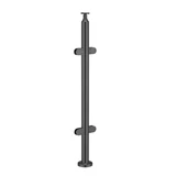 CRPH42, Round Post For Handrail Ø2", 42" Height, Heavy Duty (Post Only, Not included Glass Clamp) — CRPH42C — Matte Black — MIDDLE