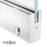 R4S12 with Lock, FHC 4" Square Door Rail 35-3/4" With Lock — R4S12 — Polished Stainless