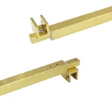 C2862, FRAMELESS SHOWER DOOR, SQUARE FIXED PANEL GLASS TO GLASS SUPPORT BAR — C2862B