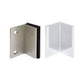 CSB290W,(2-R1) Shower Bracket with Cover, Offset Wall to Glass 90°, for 3/8" ~1/2" . Black Rubber Gaskets, — CSB290WCH