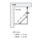 C2864, FRAMELESS SHOWER DOOR, SQUARE FIXED PANEL GLASS-TO-GLASS SUPPORT BAR — C2864A
