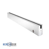 R4S12 with Lock, FHC 4" Square Door Rail 35-3/4" With Lock — R4S12 — Polished Stainless