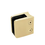 CZP712R, Heavy Duty 2″ OD Round Back Glass Clamp 55 x 55 mm for 3/8″ or 1/2″ Tempered Glass or Laminated Glass — CZP712R — Brushed Gold