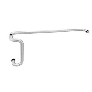 CM12x33, Round Solid Aluminum Combination Door Push Bar and Pull Handle set — CM12X33 — Brushed Stainless Steel