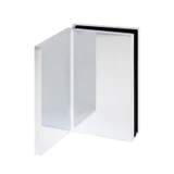 CSB290W,(2-R1) Shower Bracket with Cover, Offset Wall to Glass 90°, for 3/8" ~1/2" . Black Rubber Gaskets, — CSB290WCH