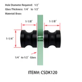 CSDK120, Back-to-Back Shower Door Knobs