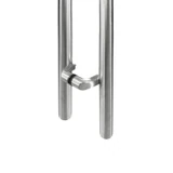 CLPO84-MB, (2-M1), Ø 1 1/4" X84"X72"(CTC), 84" Ladder Pull Handle Back to Back, Offset — CLPO84-SSS — Brushed Stainless Steel