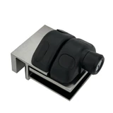 CY03M Swimming Pool Glass to Glass 90° Gate Latch w. Door Lock-With Key For 3/8"-5/8" Glass Thickness — CY03R-M — Right Hand — Brushed Stainless Steel