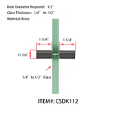 CSDK112, Back to Back Shower Door Knobs