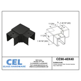 CE90-40X40, Tube to tube 90 degree Elbow for 1 1/2" x 1 1/2" slotted tube — CE90-40X40 — Matte Black