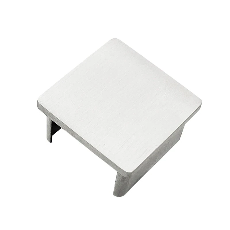 CEC-40X40, End cap for 1 5/8" x 1 5/8" slotted tube, Square — CEC-40X40 — Polished Stainless Steel