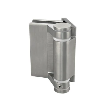 CY11WS, Glass to Wall Heavy Duty Hinge for 3/8" to 5/8" Thickness Glass, flat pin — CY11WS — Brushed Stainless Steel