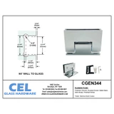 CGEN344, Adjustable Wall Mount Offset Back Plate Hinge for Frameless Shower Door — CGEN344