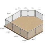 CSPH42, 2" X 2" Square Post 42" Height (Post Only, Not included Glass Clamp)