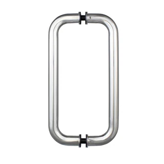 CPH213, Glass Mounted Straight Back to Back Pull Handle- Stainless steel 304 tube in 1.5mm thickness. — CPH213-10X10 — Polished Stainless Steel — 10"