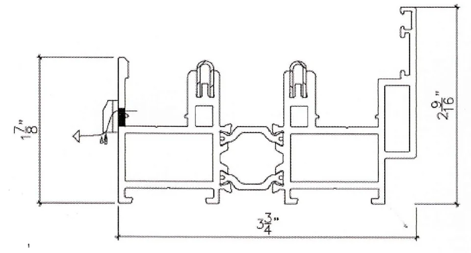 FD-95 Track 2 standard drained floor-track cross-section