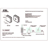 CBCU4 Fixed Panel Beveled, Wall / Ceiling Mount Heavy Duty Glass U Clamp