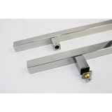CSQLP Square Ladder Pull, Back-to-Back Entrance Door Handle, Stainless Steel 304 Tube in 1/16" Thickness — CSQLP24-PSS — Polished Stainless Steel — 24"
